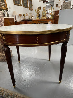 Stunning Antique French Louis XVI Style Mahogany & Marble Top Round Table | Antique & Vintage | Moonee Ponds Antiques | Australia Wide Delivery