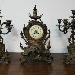 French Bronze Clock Set