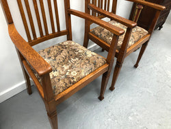 Pair Of Upholstered Arts And Crafts Carver Chairs | Antique & Vintage | Moonee Ponds Antiques | Australia Wide Delivery