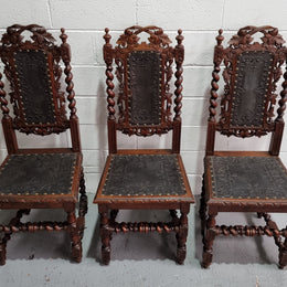 Stunning Set of Six Jacobean Revival Chairs