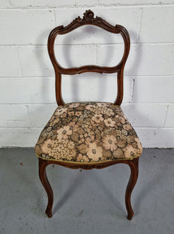 Antique French Walnut Petite Ladies Chair Tapestry Upholstery | Antique & Vintage | Moonee Ponds Antiques | Australia Wide Delivery