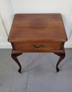Vintage Mahogany Single Drawer Cabriole Leg Bedside Table | Antique & Vintage | Moonee Ponds Antiques | Australia Wide Delivery
