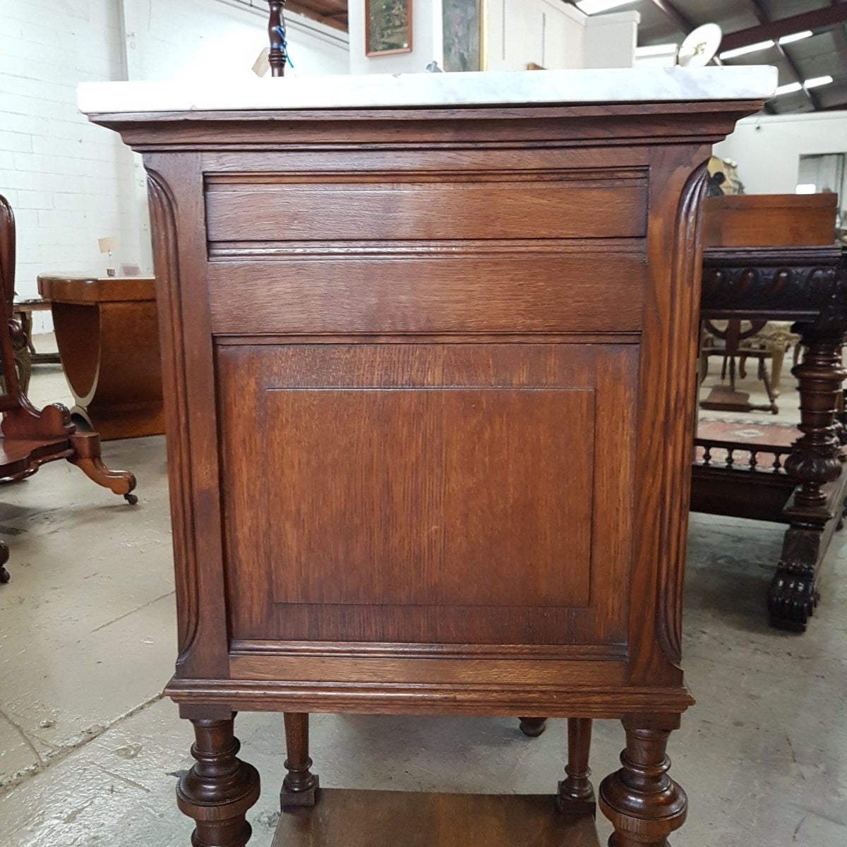 Single French Oak Bedside Cabinet | Antique & Vintage | Moonee Ponds Antiques | Australia Wide Delivery
