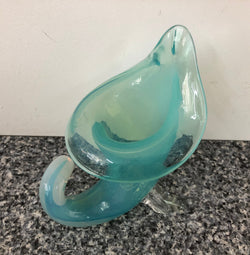 Murano Blue Glass Cornucopia Vase | Antique & Vintage | Moonee Ponds Antiques | Australia Wide Delivery
