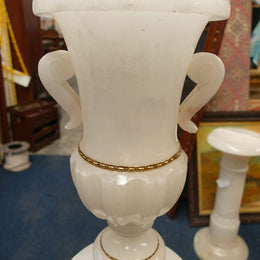 Vintage Italian Alabaster Pedestal With Urn Lamp