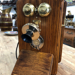 Fabulous Vintage Oak Wall Phone