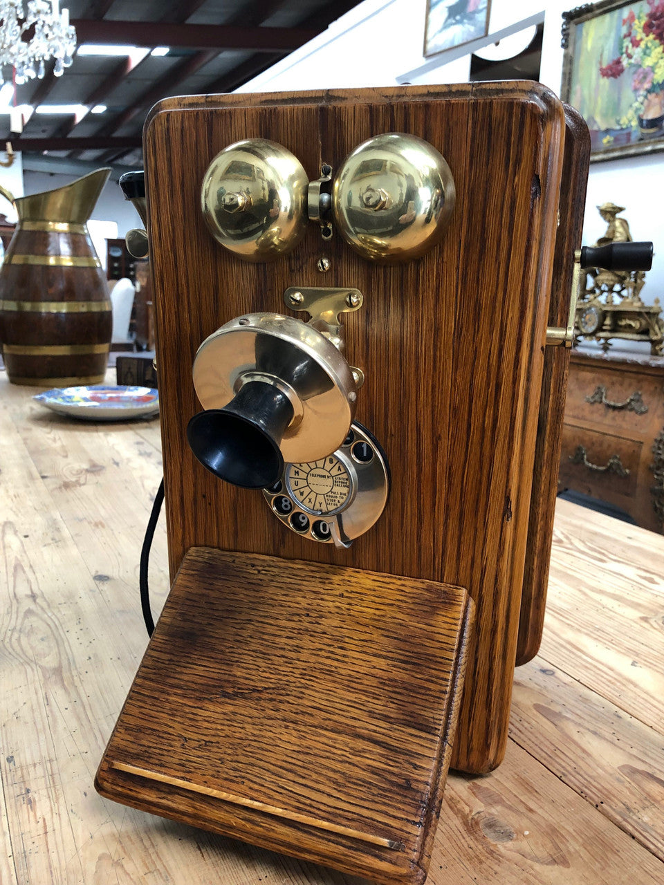 Fabulous Vintage Oak Wall Phone