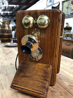 Fabulous Vintage Oak Wall Phone | Antique & Vintage | Moonee Ponds Antiques | Australia Wide Delivery
