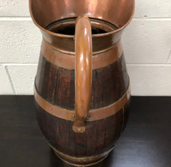 French Oak Coopered With Copper Large Jug | Antique & Vintage | Moonee Ponds Antiques | Australia Wide Delivery