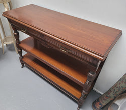 Two Tier Mahogany Dumb Waiter Two Drawers | Antique & Vintage | Moonee Ponds Antiques | Australia Wide Delivery