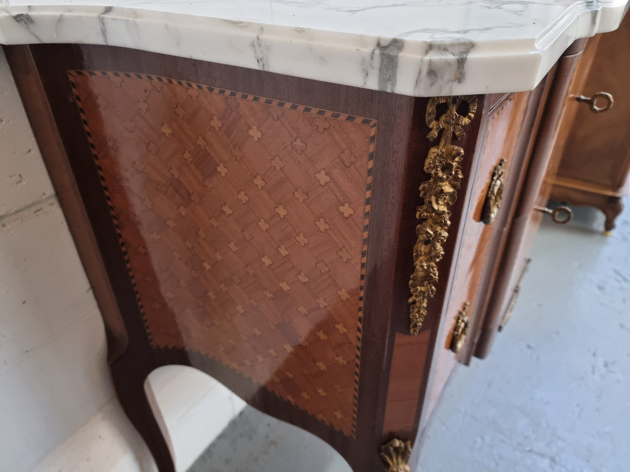 Beautiful French Marquetry Inlaid Transitional Commode | Antique & Vintage | Moonee Ponds Antiques | Australia Wide Delivery