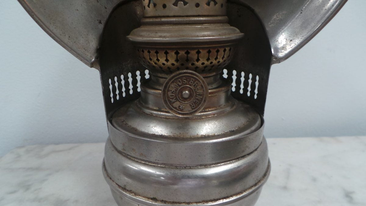 Antique Kerosene Metal Lamp With Reflector | Antique & Vintage | Moonee Ponds Antiques | Australia Wide Delivery