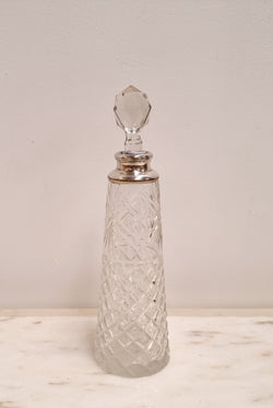 Tall Hallmarked Silver Top Cut Crystal Scent Bottle | Antique & Vintage | Moonee Ponds Antiques | Australia Wide Delivery