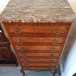 Louis XV Style Inlaid Marble Top Seminar