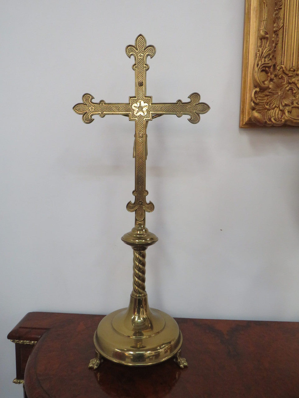 Antique French Brass Crucifix | Antique & Vintage | Moonee Ponds Antiques | Australia Wide Delivery
