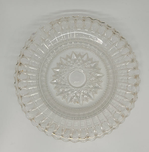 Victorian etched glass top and pressed glass base cheese/butter dish and cover. It is in good original condition please view photos has they help form part of the description.