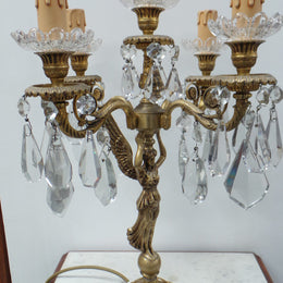 French Antique Girandole Table Lamp