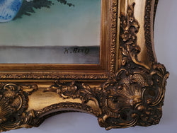 Stunning Gilt Frame With Signed Oil on Canvas Depicting Floral Arrangement in Vase | Antique & Vintage | Moonee Ponds Antiques | Australia Wide Delivery