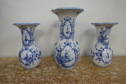 Set of 3 Delftware Vases | Antique & Vintage | Moonee Ponds Antiques | Australia Wide Delivery