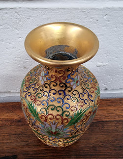 Especially Attractive Cloisonné Vase in Soft Coloured Enamels & Gilt | Antique & Vintage | Moonee Ponds Antiques | Australia Wide Delivery