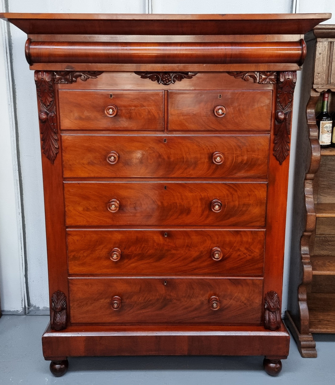 19th Century Scottish Flame Mahogany Tall Boy | Antique & Vintage | Moonee Ponds Antiques | Australia Wide Delivery