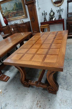 French Oak Parquetry Top Extension Dining Table | Antique & Vintage | Moonee Ponds Antiques | Australia Wide Delivery