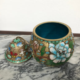 Good Quality Chinese Cloisonne Pear Covered Bowl