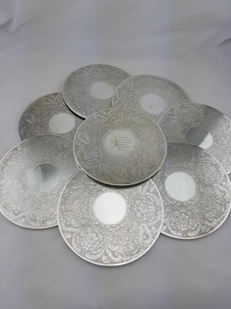 Set of Eight Hecworth Plate Coasters | Antique & Vintage | Moonee Ponds Antiques | Australia Wide Delivery