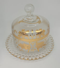 Victorian Etched Glass Top Cheese Butter Dish | Antique & Vintage | Moonee Ponds Antiques | Australia Wide Delivery