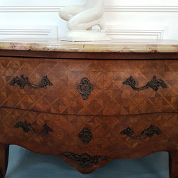 French 19th Century Parquetry Mahogany Marble Top Commode | Antique & Vintage | Moonee Ponds Antiques | Australia Wide Delivery