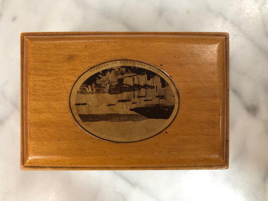 Antique Mauchline Ware Wooden Trinket Box