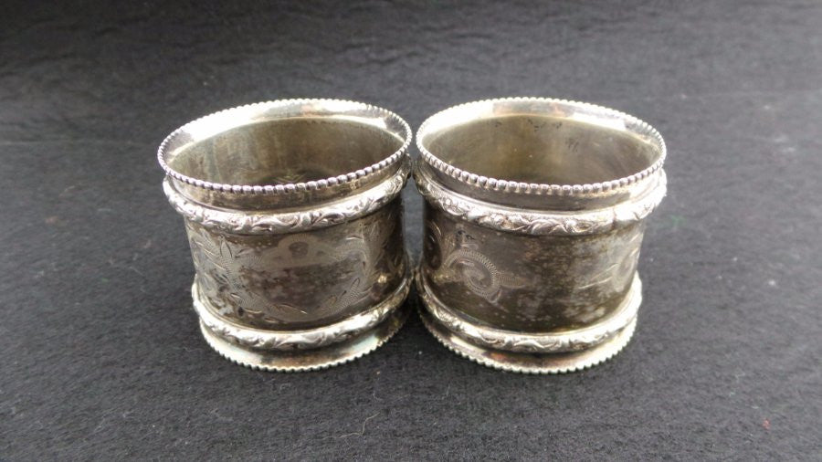 Pair Of Silver Plated Napkin Rings | Antique & Vintage | Moonee Ponds Antiques | Australia Wide Delivery