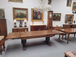 French Oak Renaissance Style Extension Table With Stretcher Base | Antique & Vintage | Moonee Ponds Antiques | Australia Wide Delivery