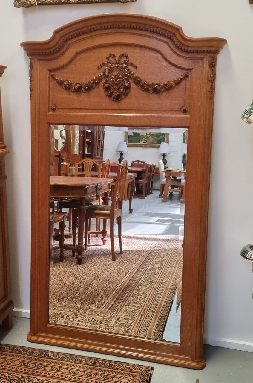 Beautiful French Oak Louis XVI Style Mirror