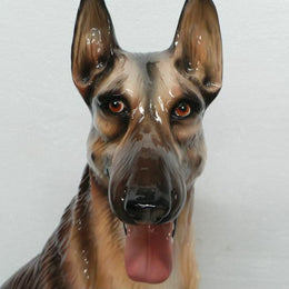 Life Size Mid Century Italian Porcelain German Shepherd