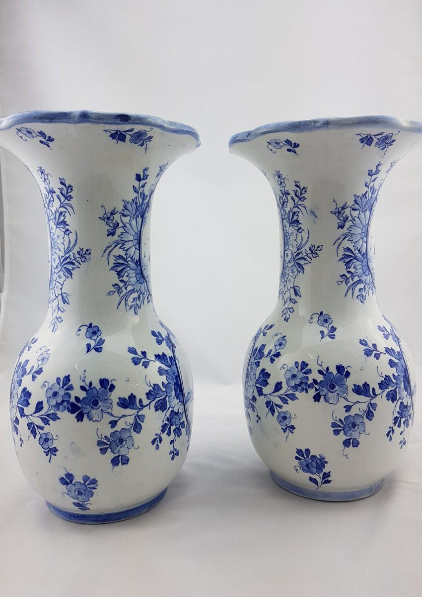 Pair Delftware Vases | Antique & Vintage | Moonee Ponds Antiques | Australia Wide Delivery