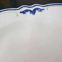 Large Victorian Blue & White Meat Dish