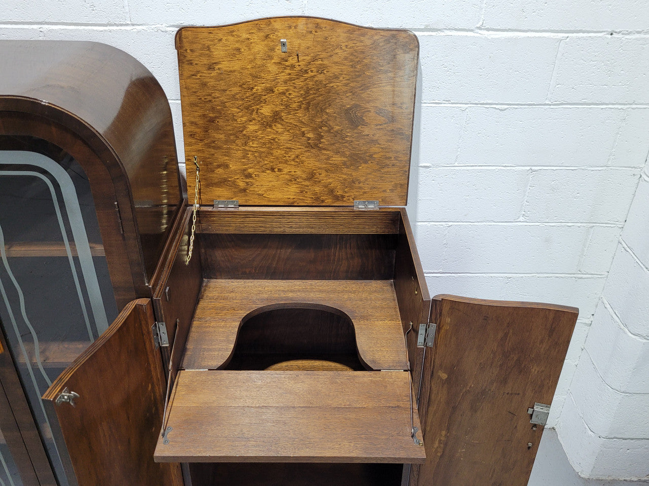 Art Deco Walnut Display - Drinks Cabinet | Antique & Vintage | Moonee Ponds Antiques | Australia Wide Delivery