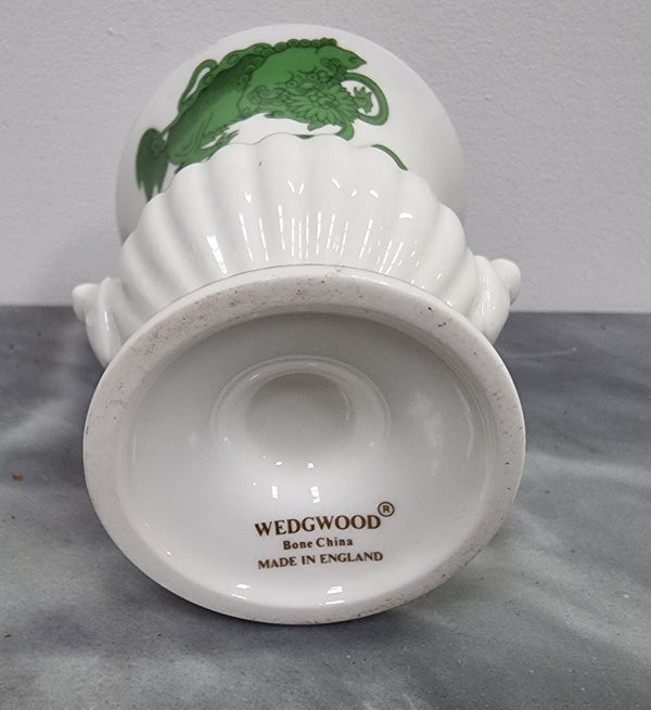 Wedgwood small urn vase with a dragon pattern and gold trim, in great original condition.