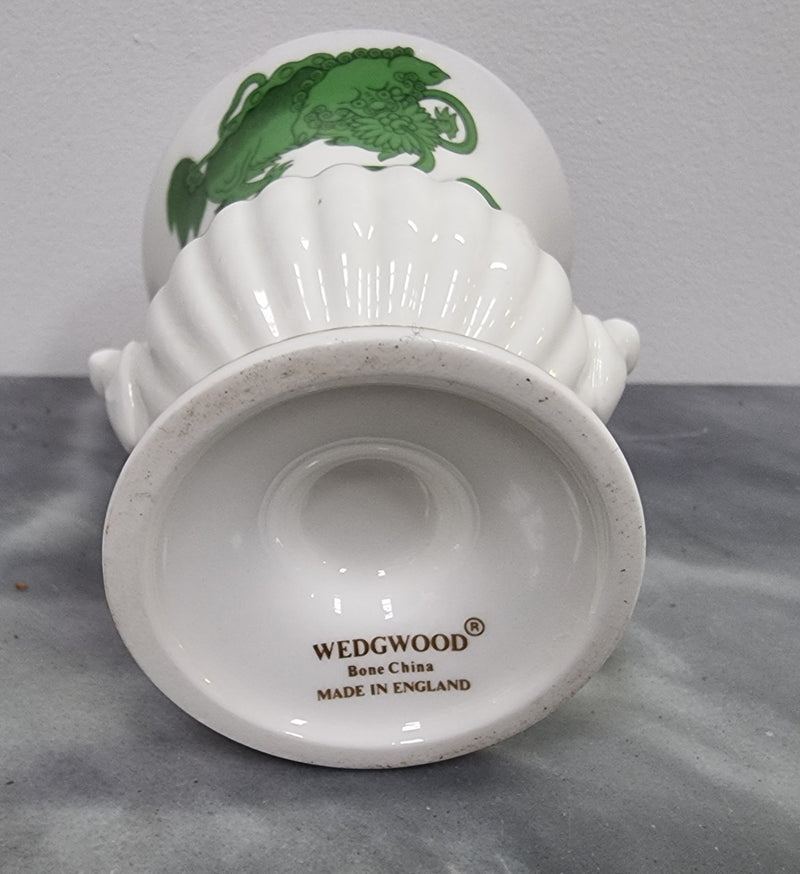 Wedgwood small urn vase with a dragon pattern and gold trim, in great original condition.