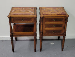 Impressive Pair Henry II Style Walnut Bedsides | Antique & Vintage | Moonee Ponds Antiques | Australia Wide Delivery