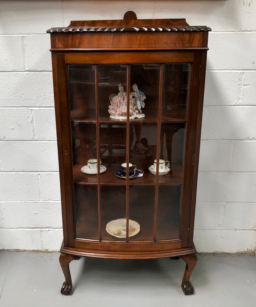 Walnut Chippendale Style Display Cabinet