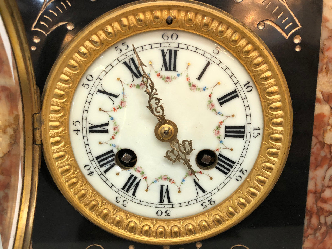 French Highly Decorative Marble Mantle Clock | Antique & Vintage | Moonee Ponds Antiques | Australia Wide Delivery