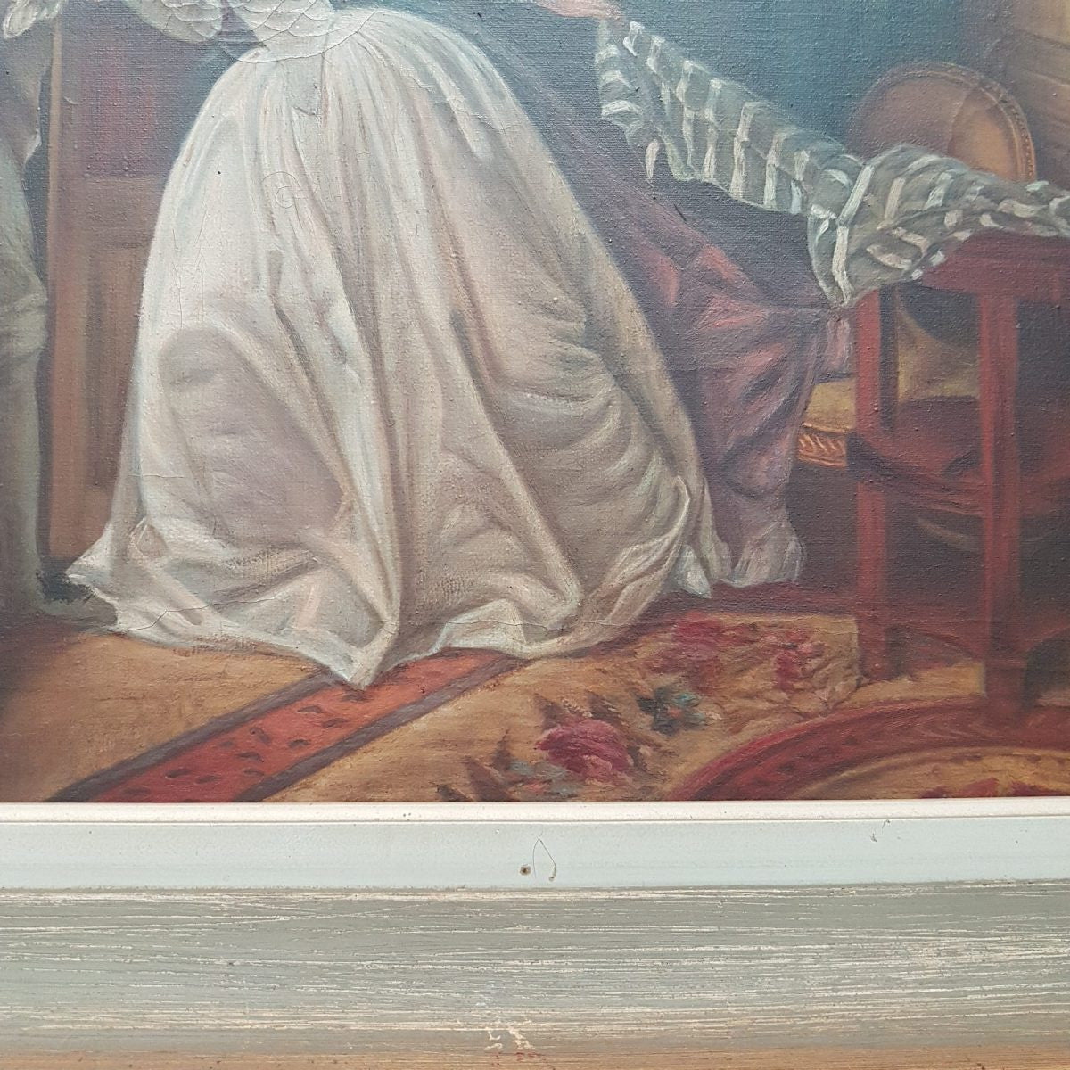 French Romantic Scene Oil On Canvas | Antique & Vintage | Moonee Ponds Antiques | Australia Wide Delivery