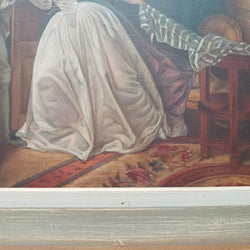 French Romantic Scene Oil On Canvas | Antique & Vintage | Moonee Ponds Antiques | Australia Wide Delivery