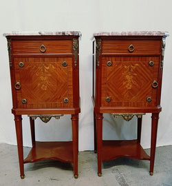 Pair of French Louis XVI Style Mahogany Bedsides Cabinets | Antique & Vintage | Moonee Ponds Antiques | Australia Wide Delivery