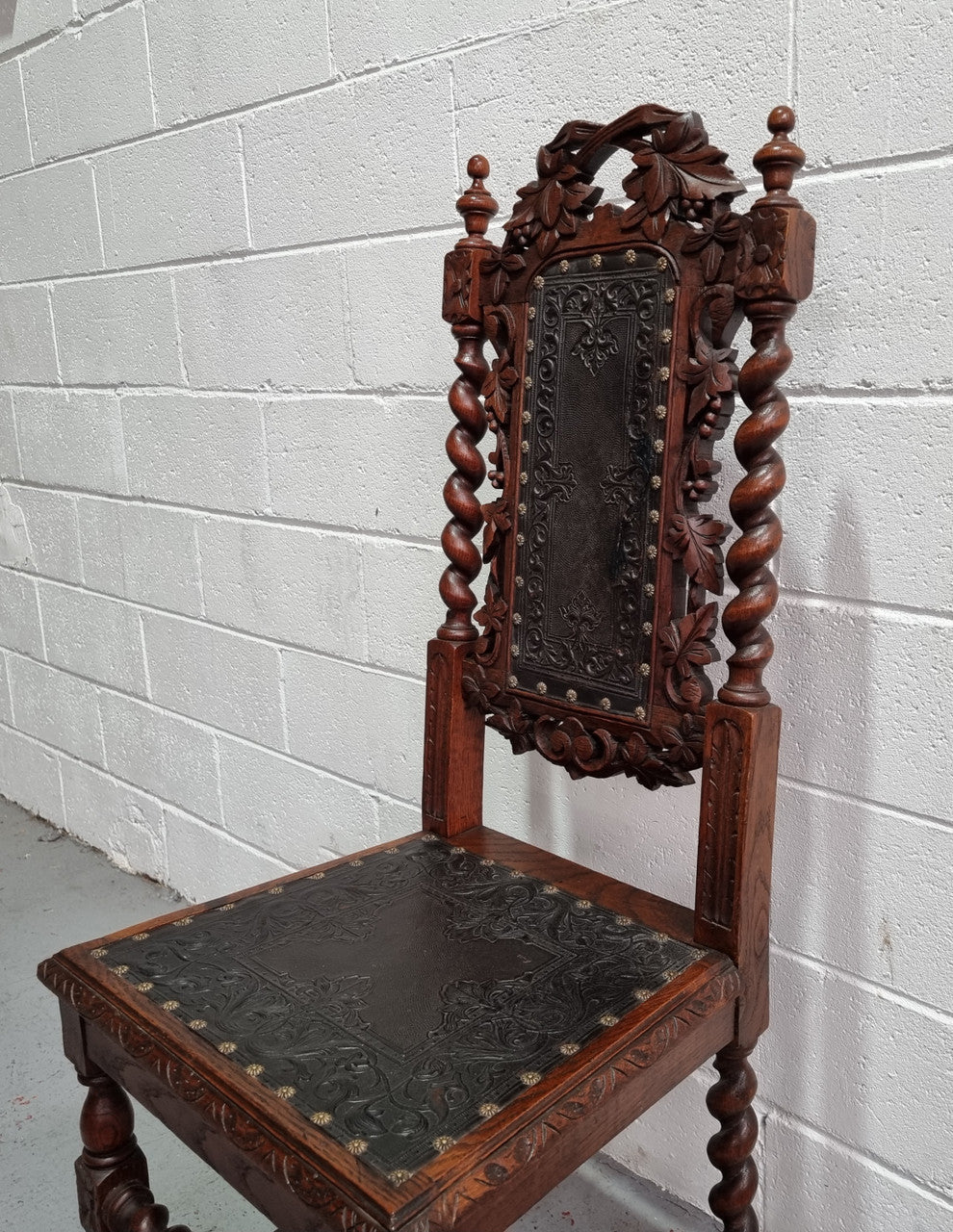 Stunning Set of Six Jacobean Revival Chairs