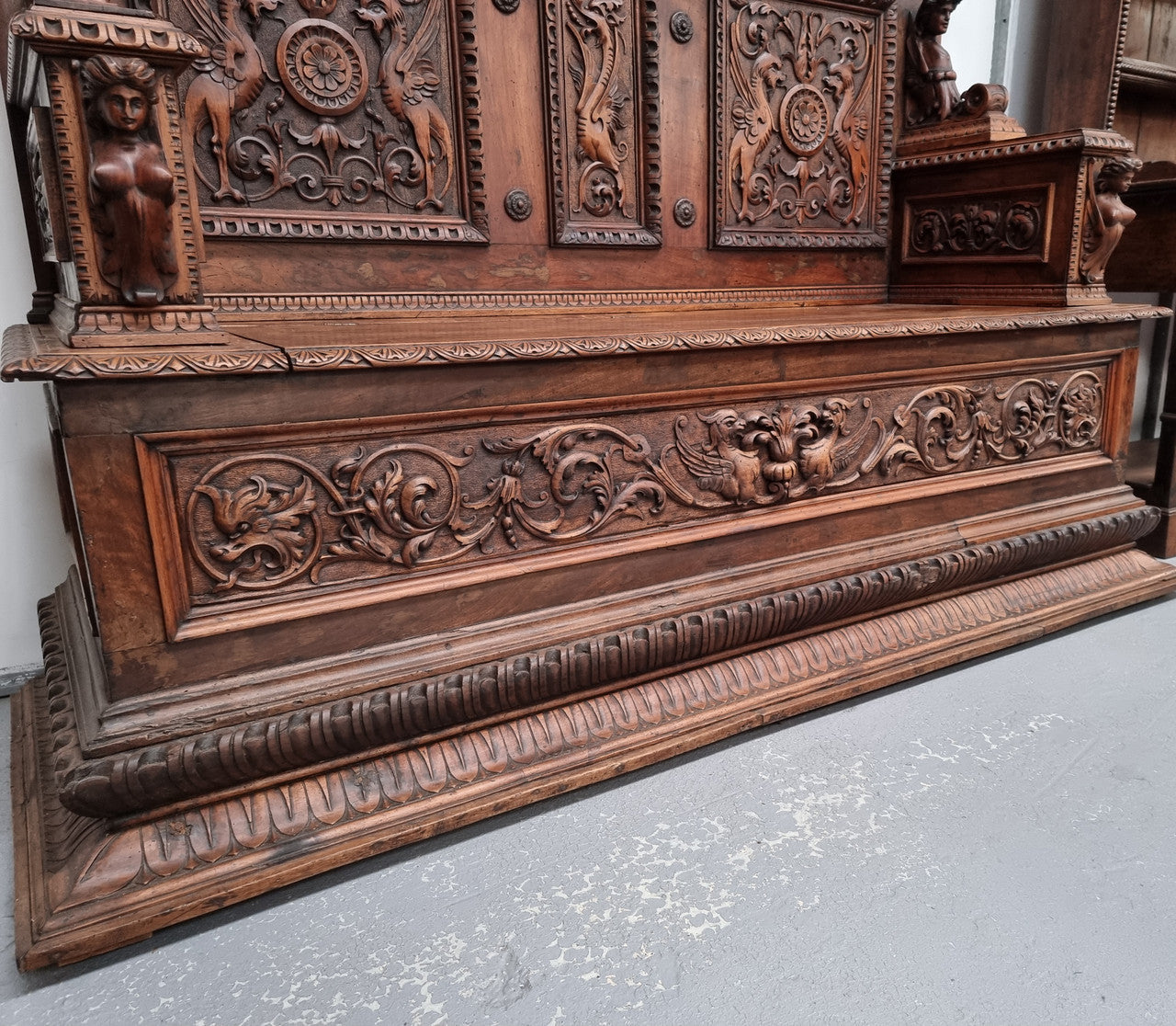 18th Century Carved Italian Renaissance Style Hall Seat | Antique & Vintage | Moonee Ponds Antiques | Australia Wide Delivery