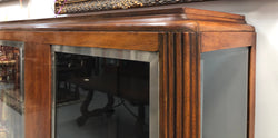 Large Walnut & Nickel Plated Art Deco Display Cabinet | Antique & Vintage | Moonee Ponds Antiques | Australia Wide Delivery