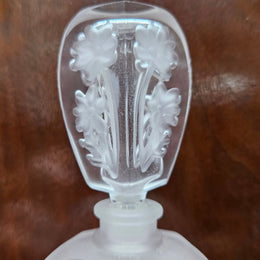 Charming Intaglio Glass Vintage Perfume Bottle and Stopper.